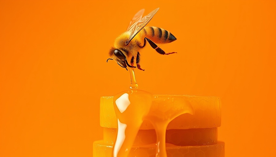 Golden honeycomb with bee illustrating AI Generated Cyberattacks concept.