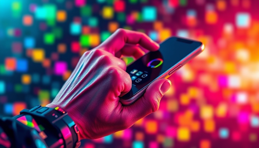 Abstract colorful hand with phone in pixelated digital art; AI chatbots leaking explicit messages.
