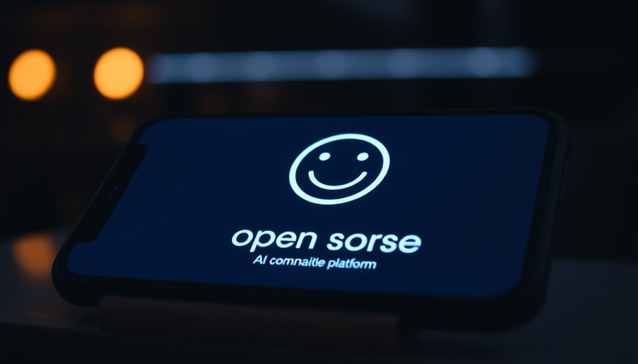 Open source AI community platform on smartphone screen.