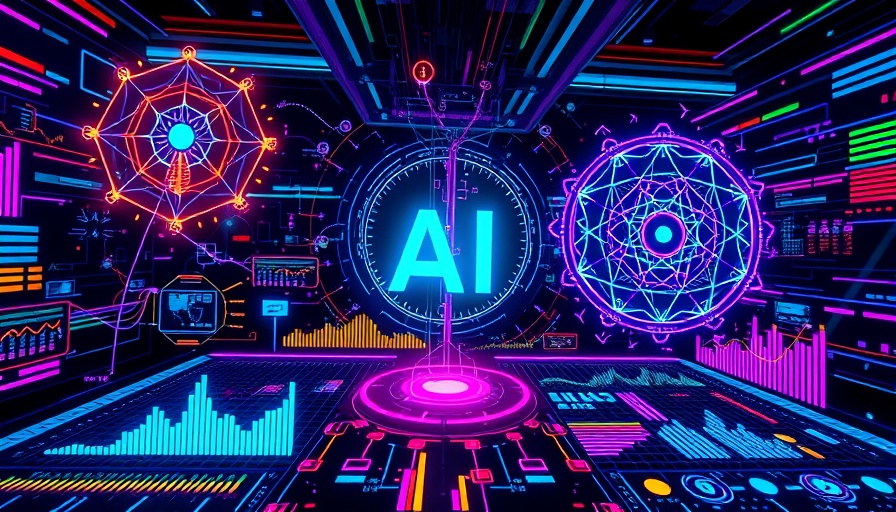 Futuristic digital interface showing generative AI vs predictive AI elements.