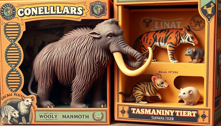 Retro toy packaging of a patent-pending woolly mammoth.