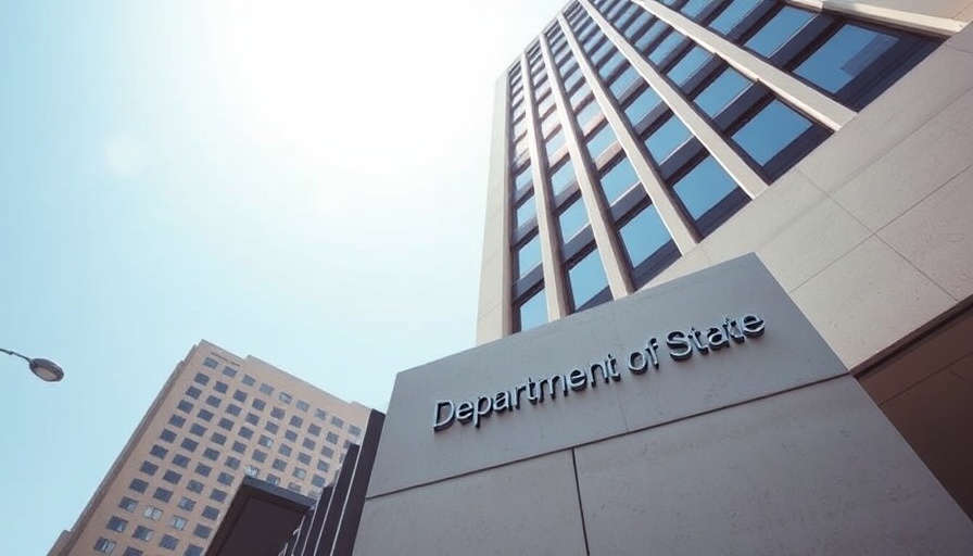 US Department of State building highlighting foreign disinformation tracking.