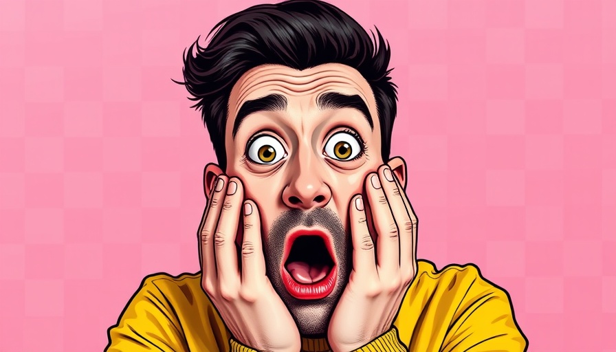 Surprised man reacting, detecting alien life concept.