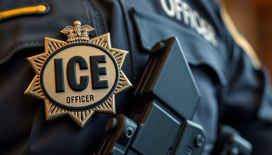 IC officer badge with holstered gun, detailed close-up.