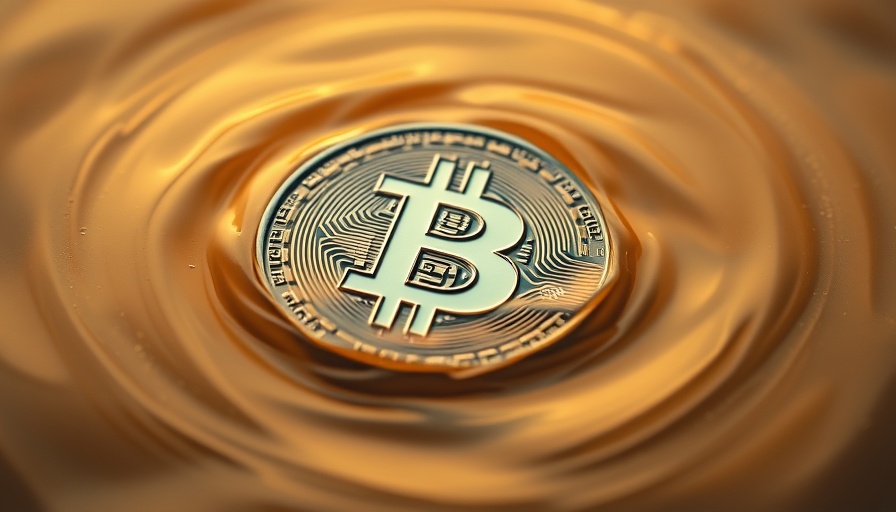Artistic Bitcoin symbol in warm swirling waters, Bitcoin Mining Heat Spa Water.