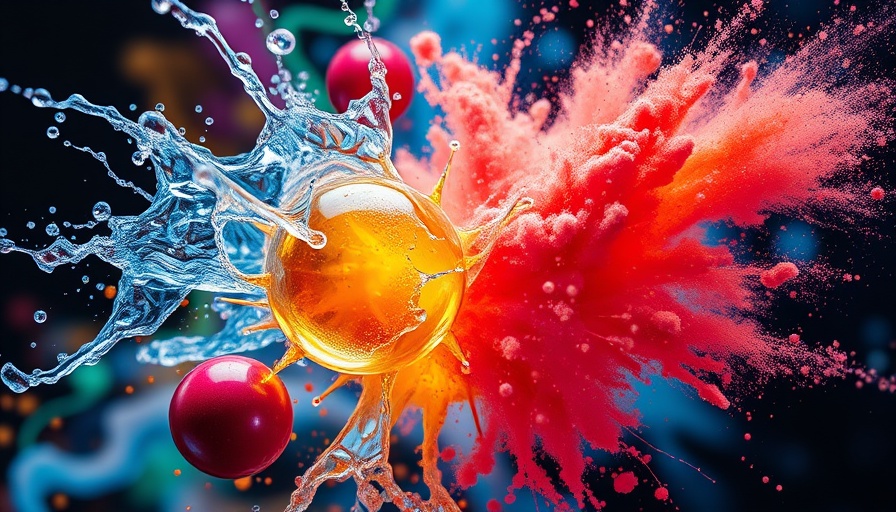 Vivid depiction of chemical reactions with colorful spheres and dynamic backgrounds, illustrating predicting chemical reactions.