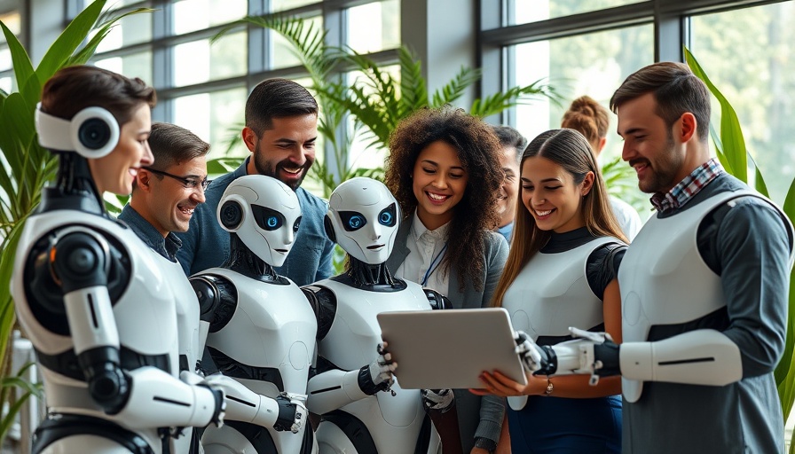 Professionals demonstrating human oversight in AI workflows with robots