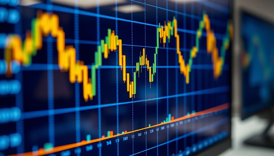 Stock market chart with fluctuating graph on computer screen.