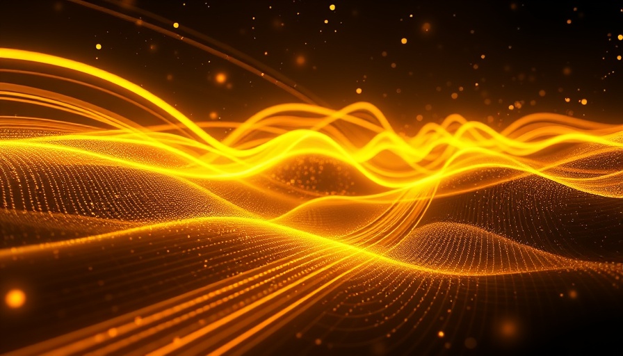Futuristic digital landscape in a computer simulation, glowing lines.