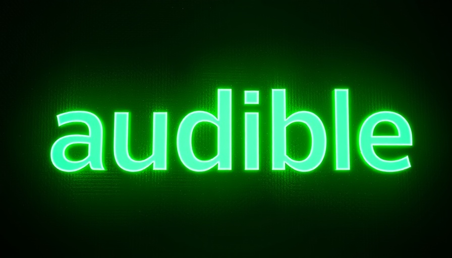 AI Narration in Audiobooks - neon Audible logo display