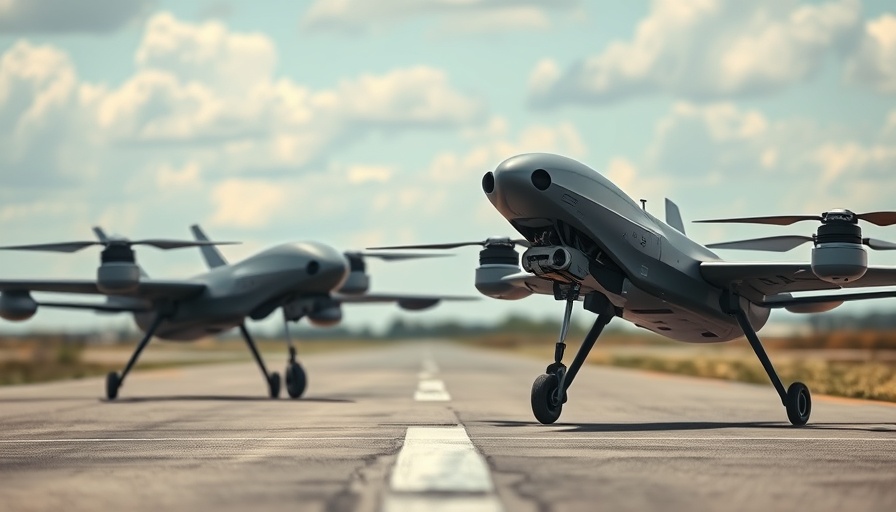 Amazon delivery drones crash on runway under a clear sky.