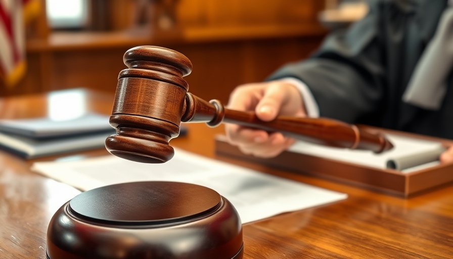 Judge's gavel and hand over legal documents, AI suicide case liability context.