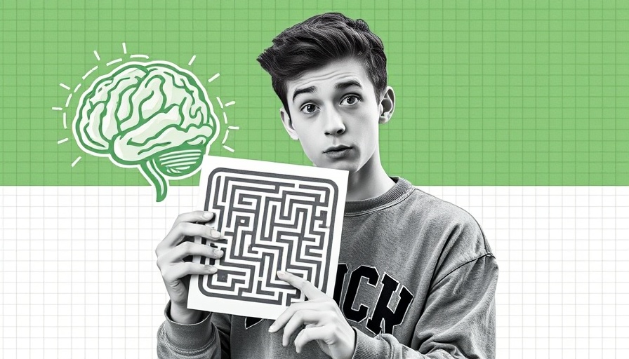 AI Hype Index collage with student and brain elements in retro style.