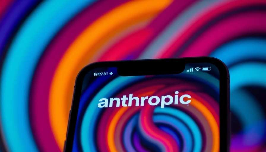 Anthropic AI Model Claude Snitch logo on smartphone with abstract lines.