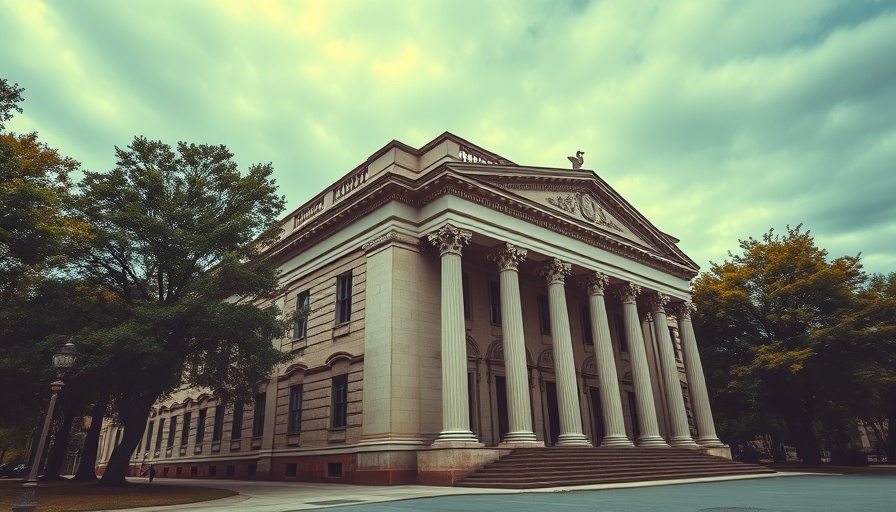 Historic building representing AI regulation and investment focus.