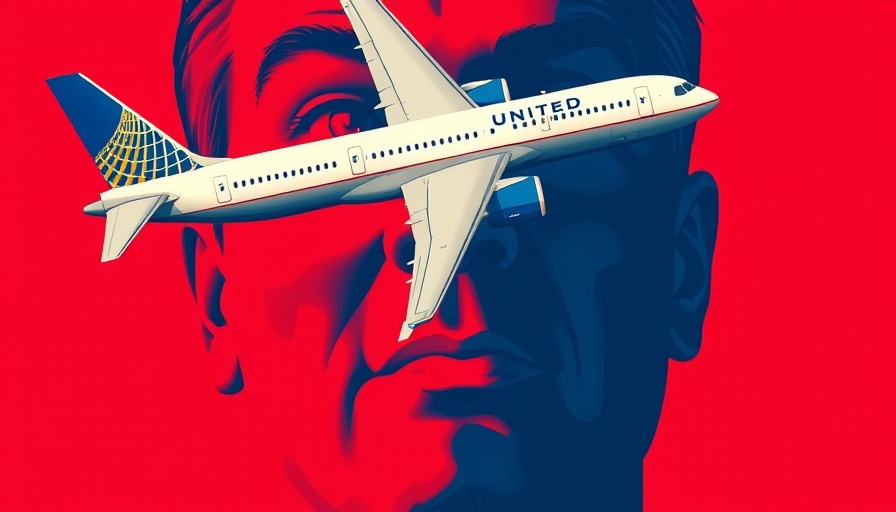 United Airlines plane in artistic style symbolizing Starlink WiFi service shutdown.
