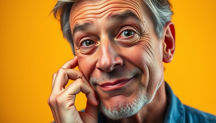 Abstract portrayal of a man's expressive gesture, vivid colors