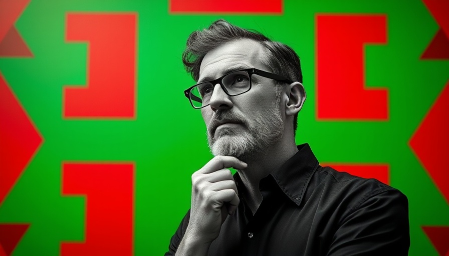 Monochrome man gesturing with vibrant geometric background symbolizing OpenAI Microsoft partnership