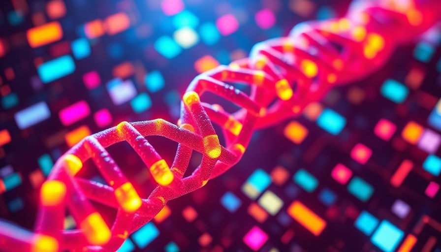 Vibrant digital abstraction of DNA sequencing vividly depicts genetic data.
