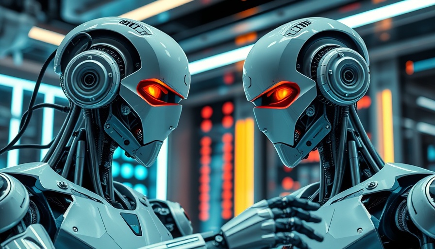 AI bots reshaping advertising in a futuristic lab