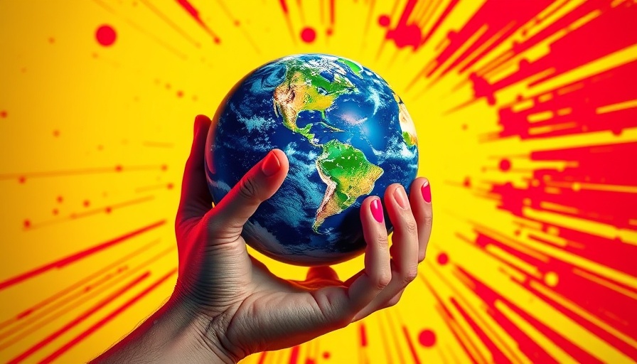 Earth Pulse Discovery: Stylized Earth examined in pop art style.