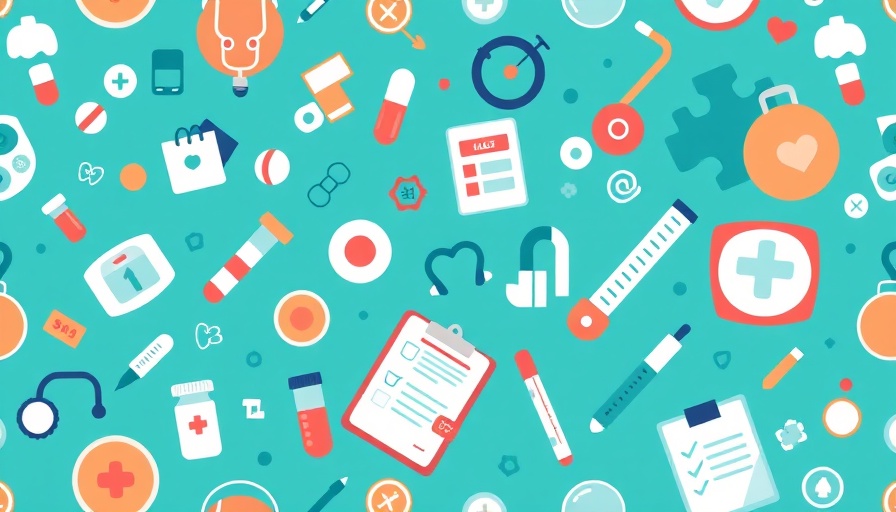 Abstract pattern of medical symbols illustrating unnecessary health care.