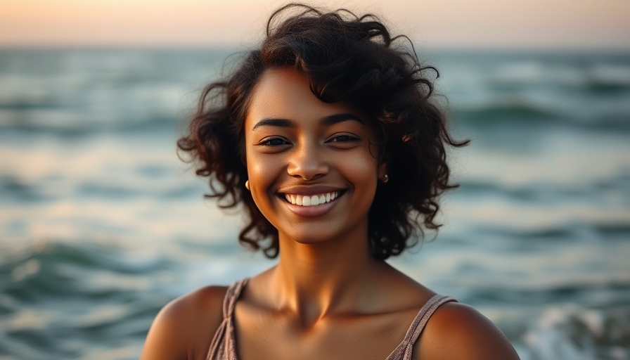 Mindfulness meditation podcast with a serene woman and ocean waves.