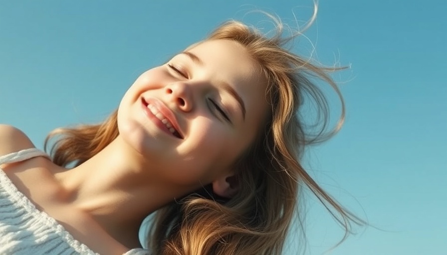 Young girl enjoying sunlight for Vitamin D intake, smiling peacefully.
