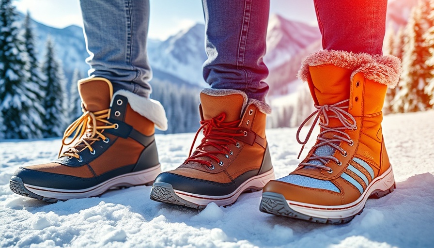Stylish winter shoes in snowy settings.