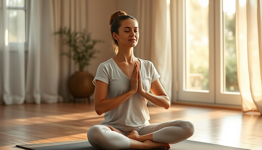 Woman practicing Christian yoga in sunlit room