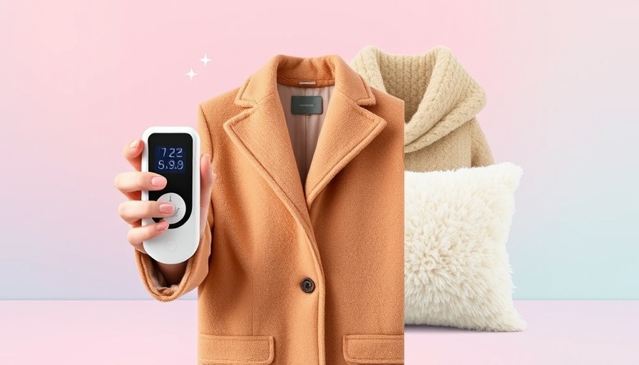 Wellness sales items collage with coat, device, and pillow.