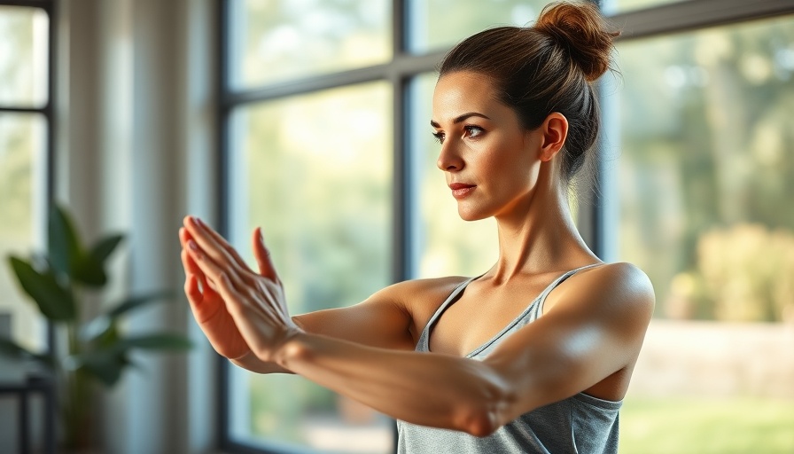 Woman practicing Pilates exercises indoors with focused expression.