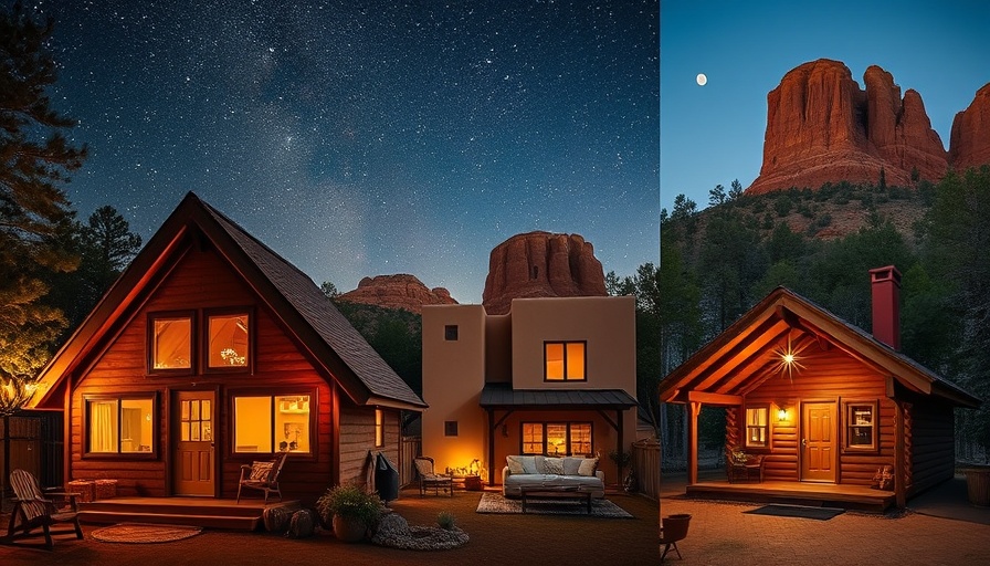 Collage of charming romantic Airbnbs under various scenic backdrops.