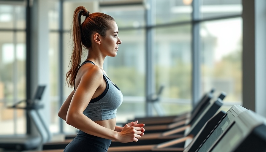 Focused woman in a modern gym doing treadmill workouts.