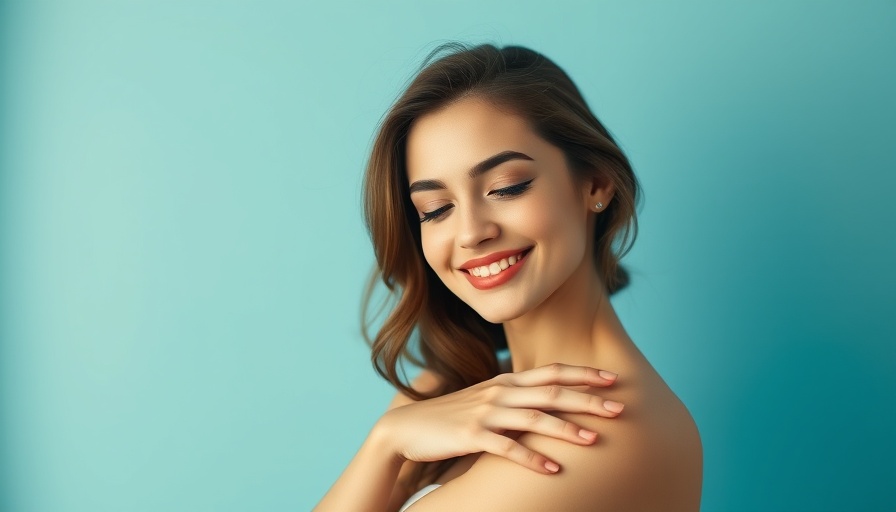 Young woman embracing herself, embracing authenticity, smiling softly.