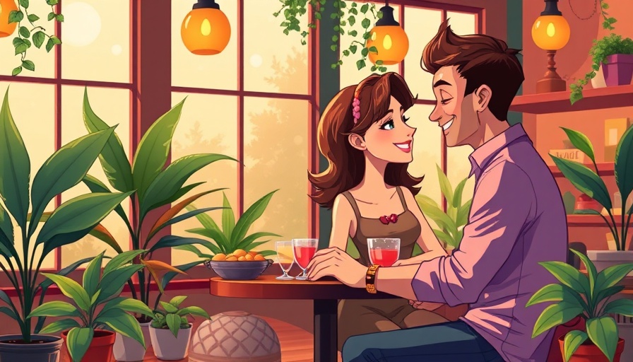 Mindfulness in Romantic Relationships: couple enjoying quality time in a cafe.