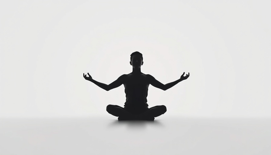 Silhouette meditating in lotus position, yoga research inspiration.