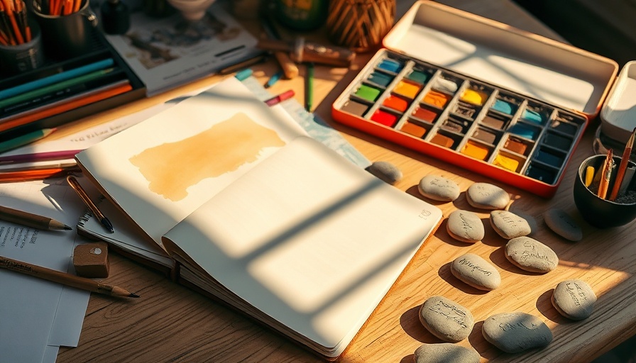 Faith-inspired art setup with journal and watercolors.