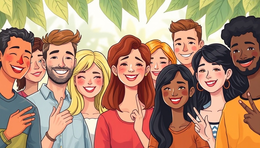Mindfulness in yoga for mental health interpreters illustration showing diverse communication in a peaceful setting.