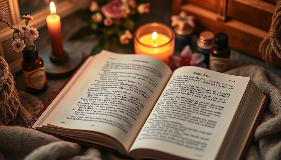 Peaceful Christian yoga setting with candles and an open book.