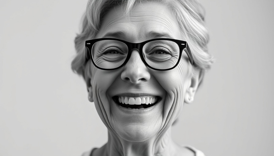 Mindfulness for first responders: smiling older woman expressing joy.