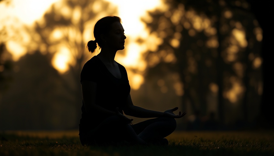 Silhouette meditating at sunset for yoga research.