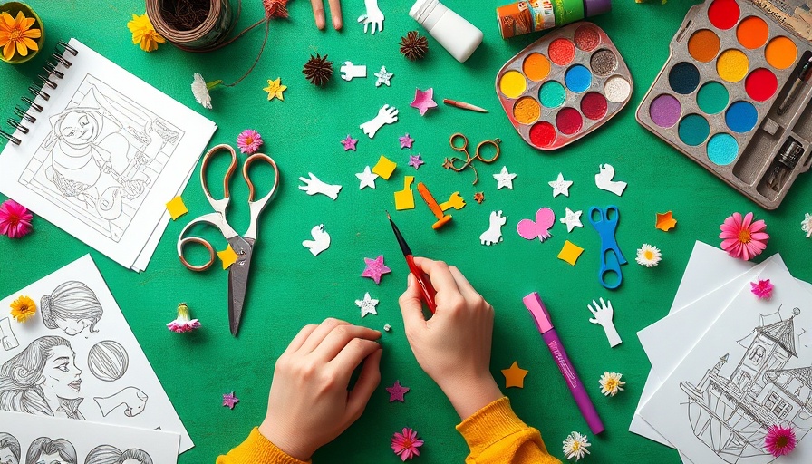 Combat loneliness through creativity: colorful crafting workspace.