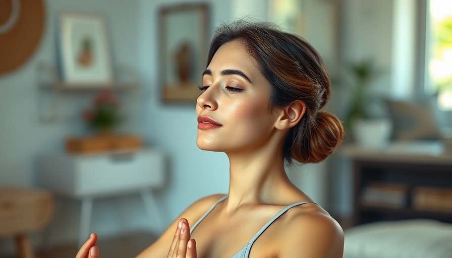 Woman practicing gentle yoga for restful sleep in a tranquil room.