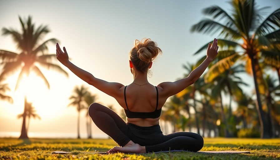 Serene female practicing yoga outdoors, embodying 20 Minute Morning Yoga routine.