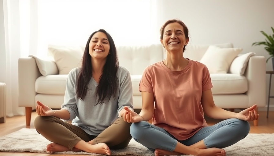 Mother and daughter practicing mindfulness, illustrating how to model mindfulness when talking to kids.