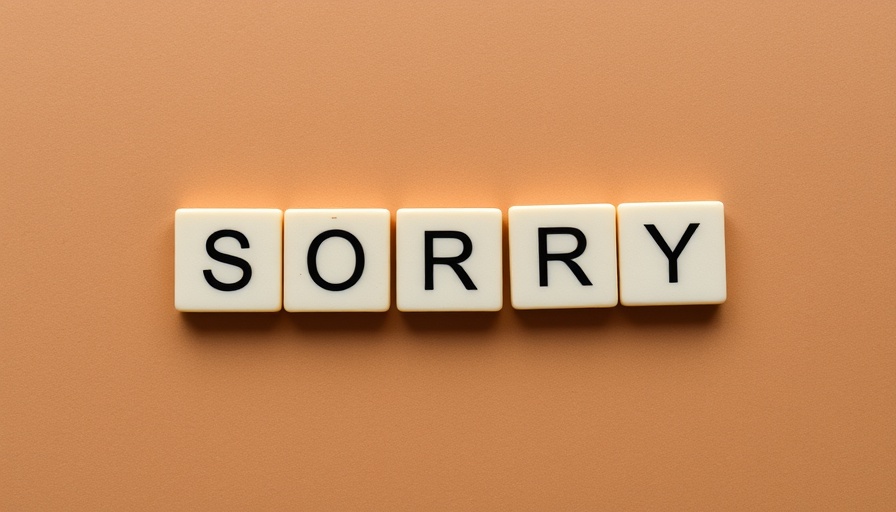 Scrabble tiles spelling 'SORRY' on brown background about forgiveness.