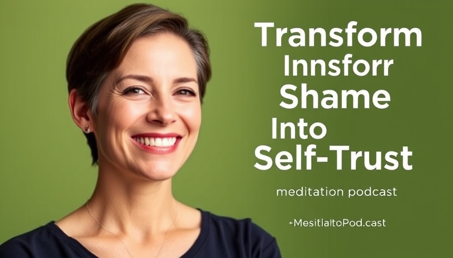 Mindful yoga meditation podcast cover with serene smiling woman.