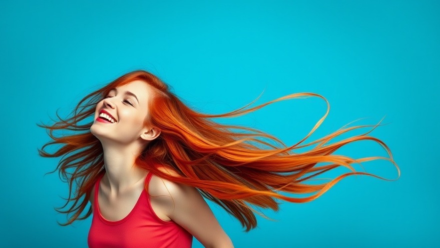 Joyful red-haired woman embodying neurogenic tremoring for emotional healing.