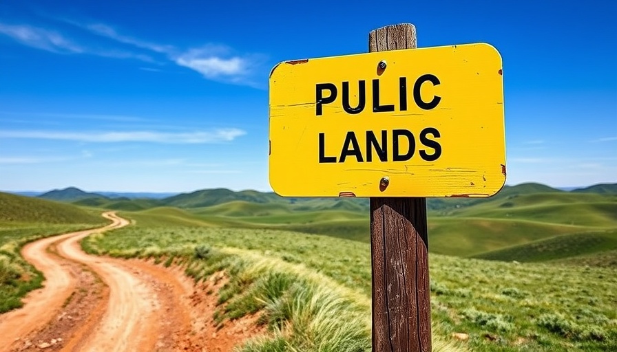 Public lands sign in rural landscape highlighting local lands management impact